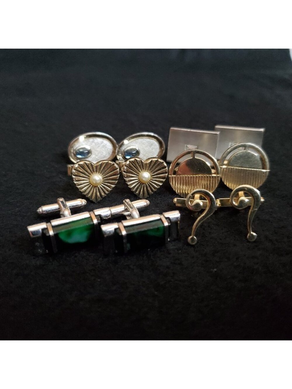 Vintage Cufflink Lot of 6 Pair Silver Gold Tone Anson Dante Swank